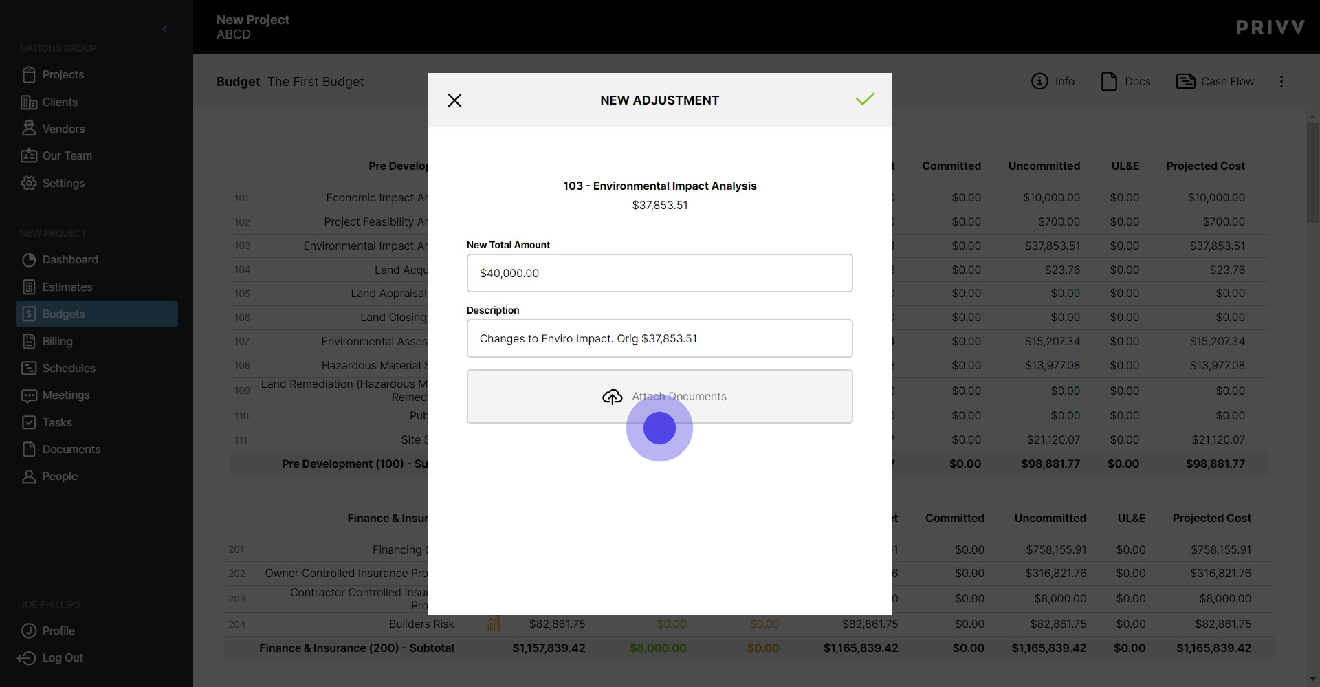 9 Click on "103 - Environme..."