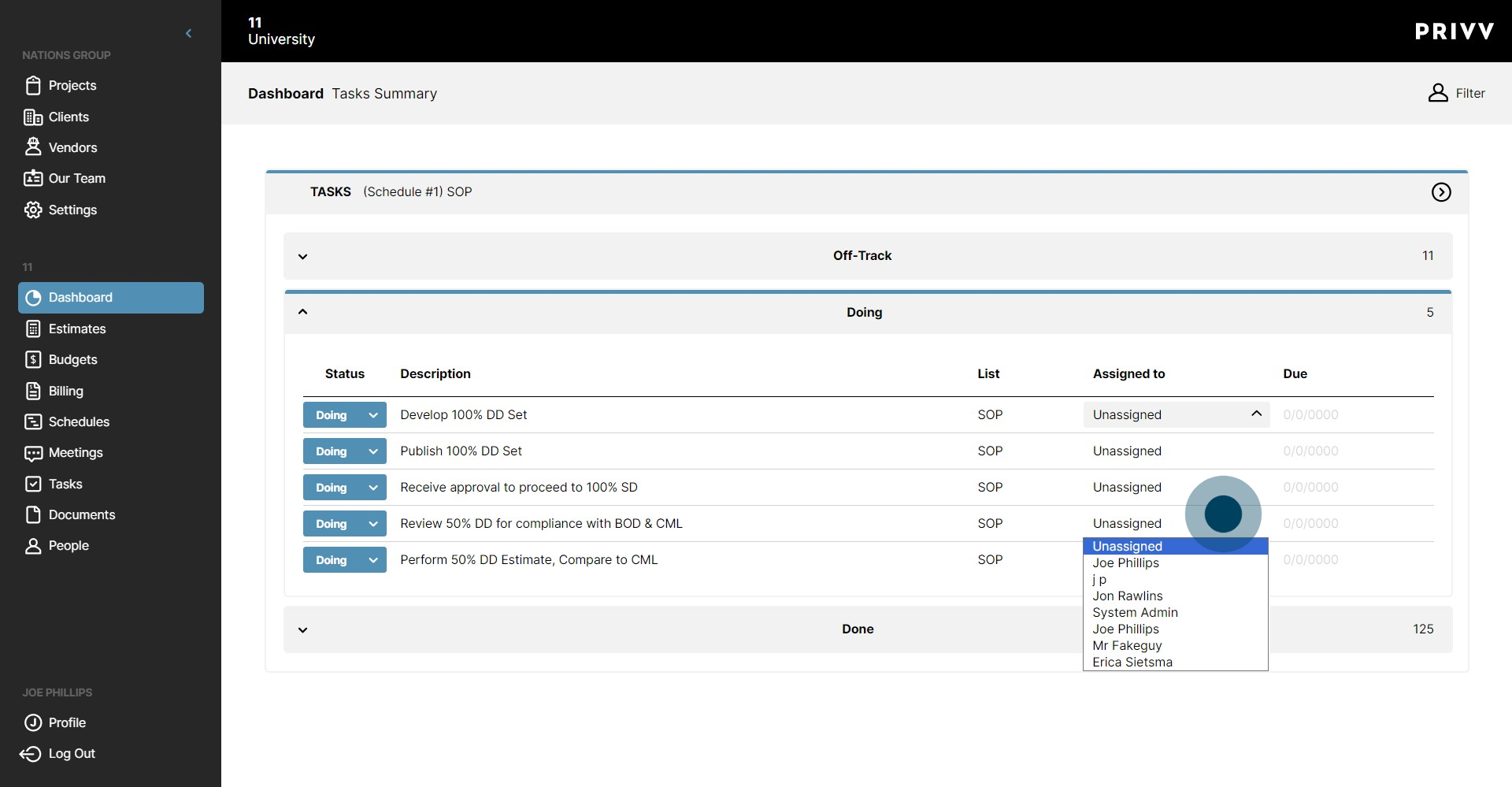 20 Click on "Unassigned Joe ..."
