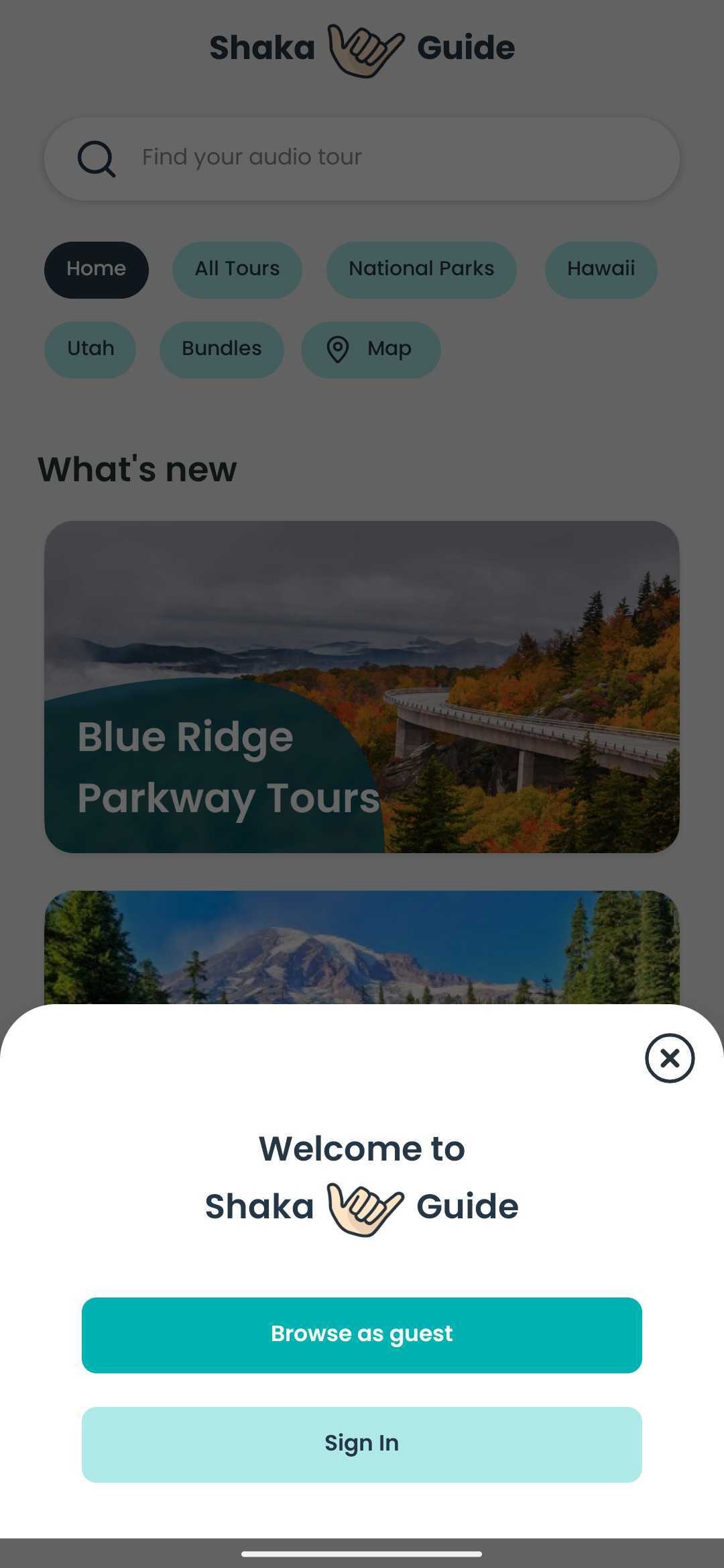 Shaka Guide - how to install and download your Shaka Guide tours - log in to the app