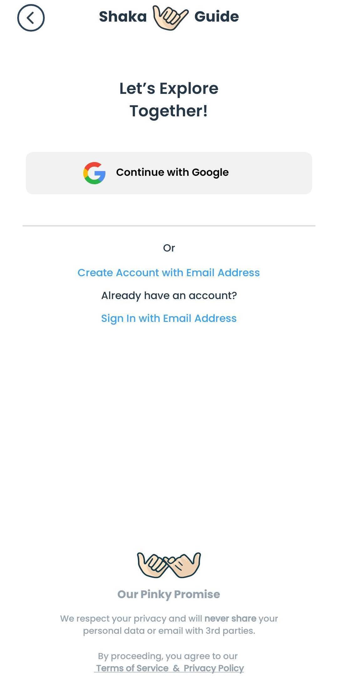 log in to the Shaka Guide app to download your Shaka Guide tours