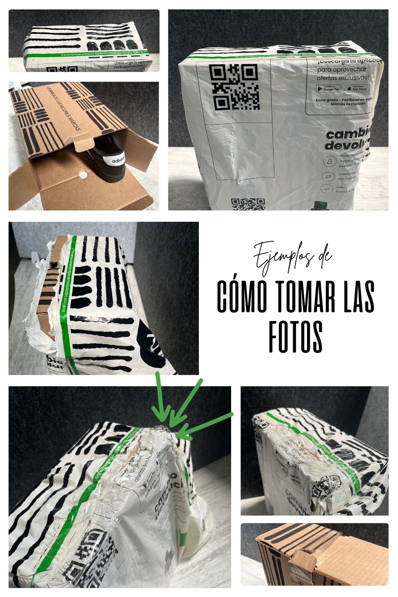 Ejemplo correcto de foto para reclamación