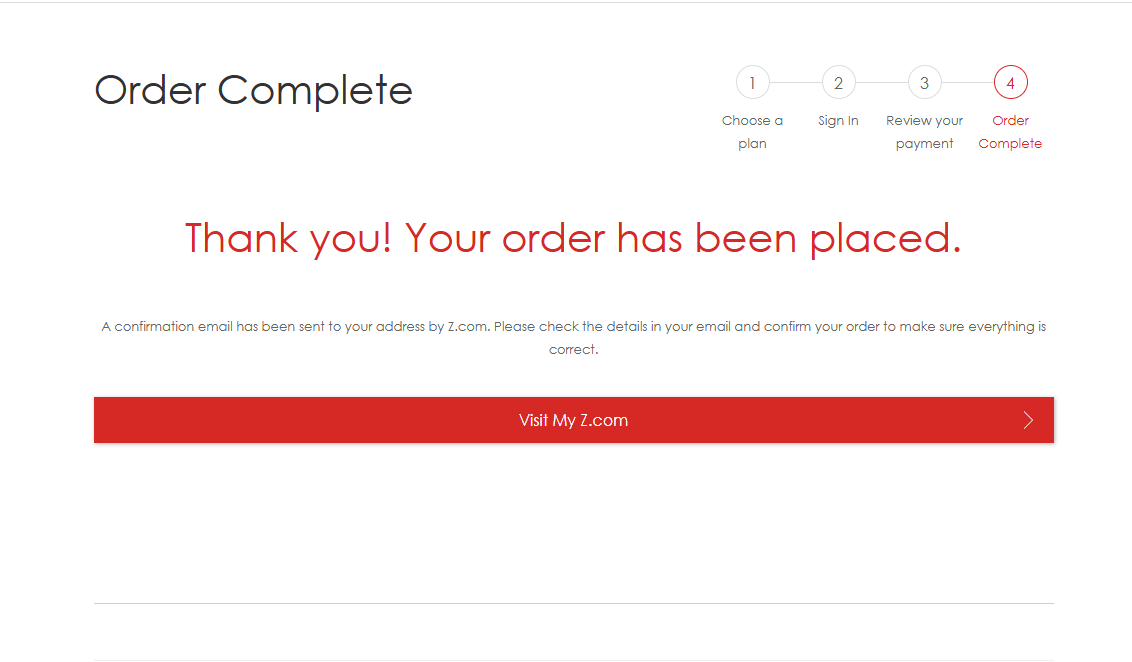 หน้าสำเร็จการสั่งซื้อ