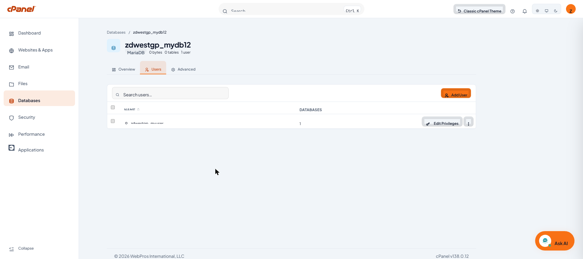 แท็บ Users