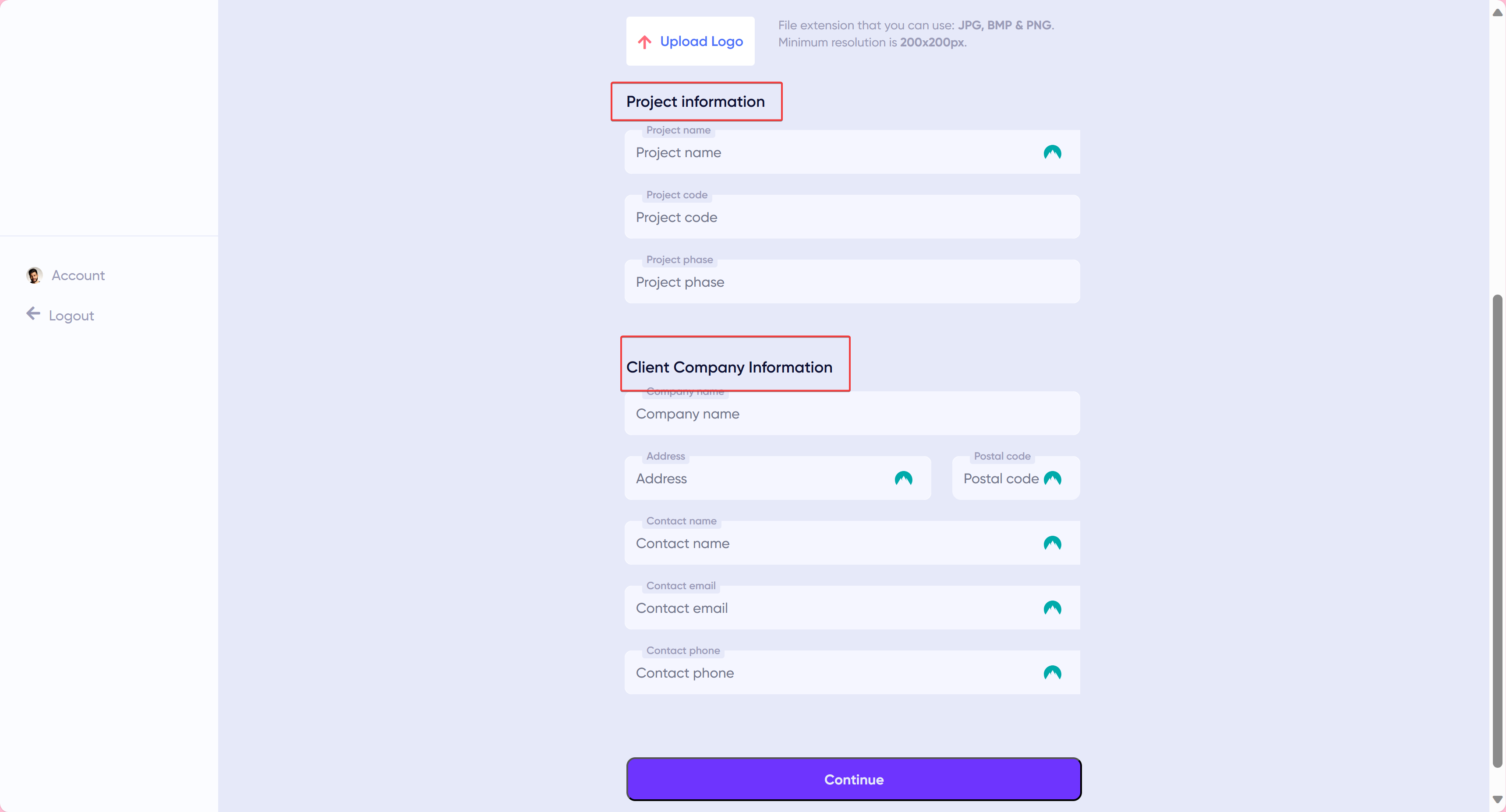 Project and Client Information