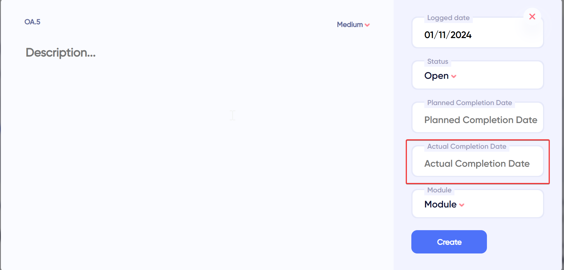 Actual Completion Date