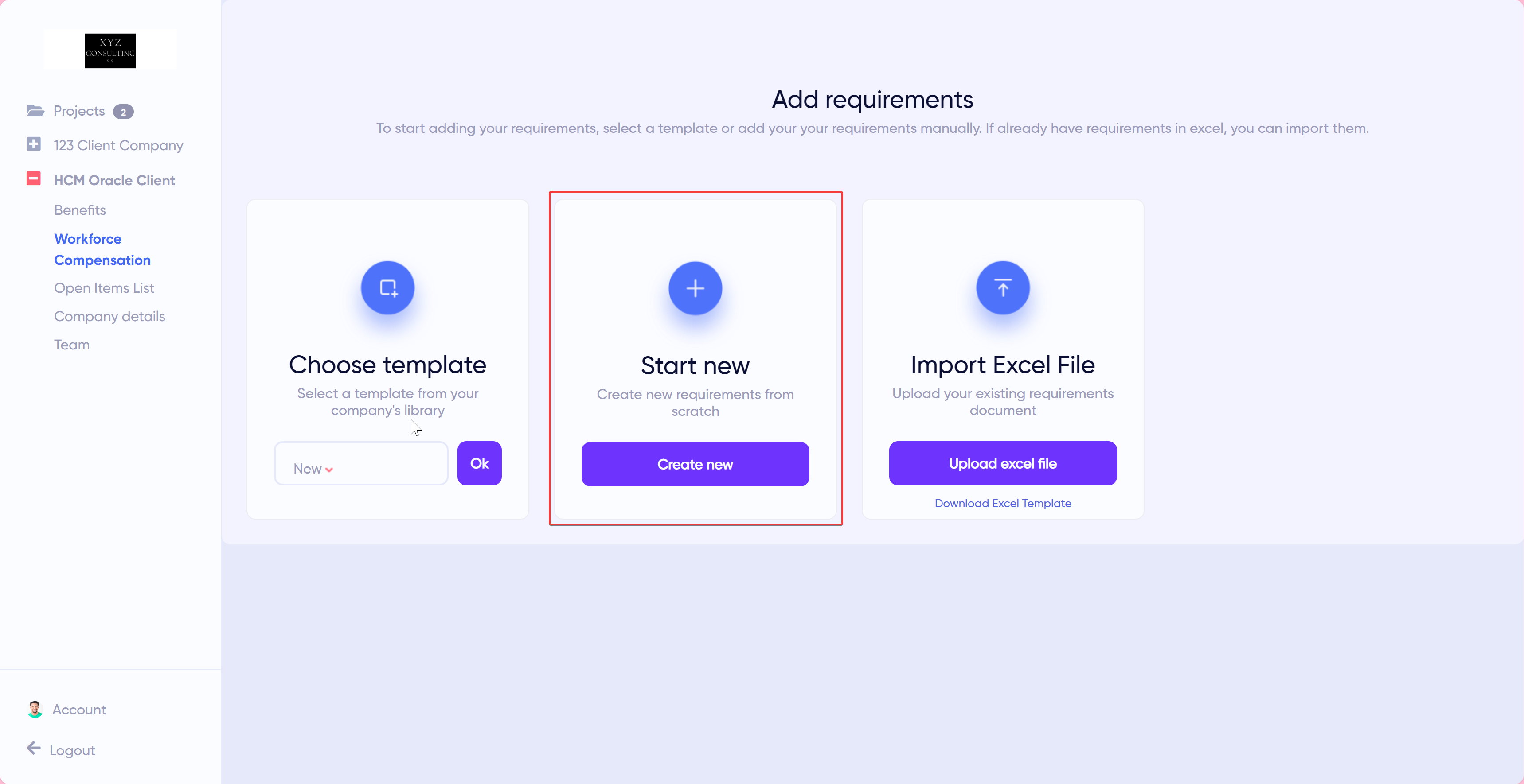 Create New Requirement