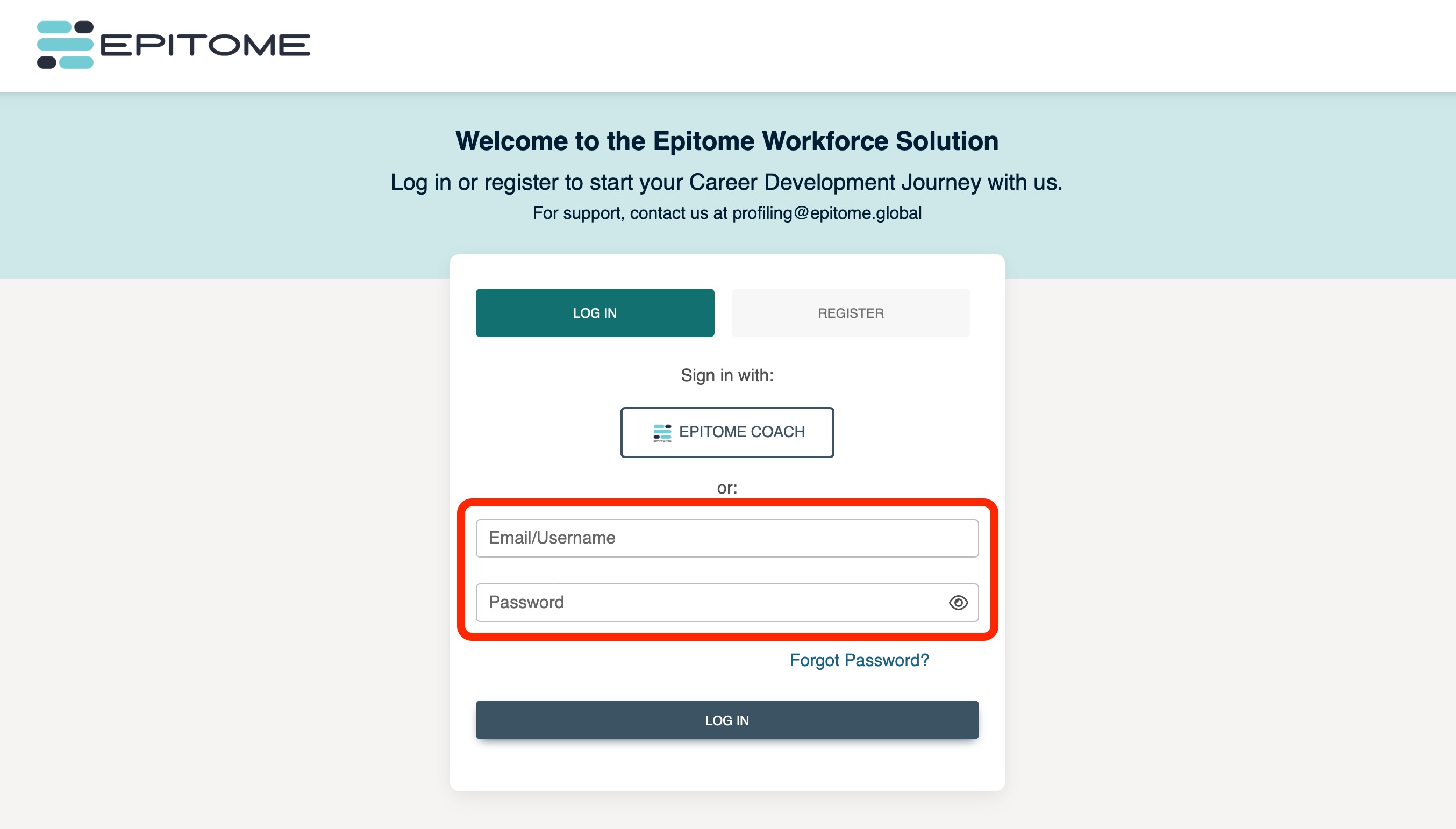 A screenshot of a login page
Description automatically generated