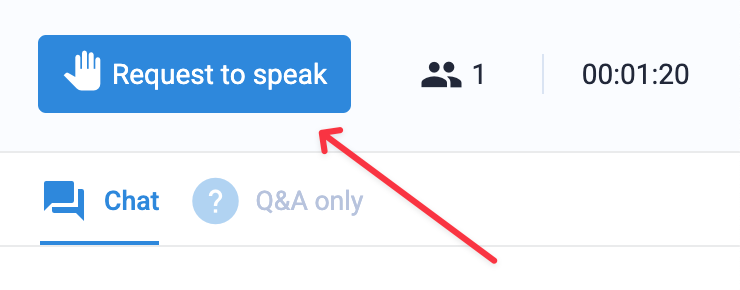 Request to speak in the webinar
