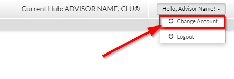 Selecting Change Account