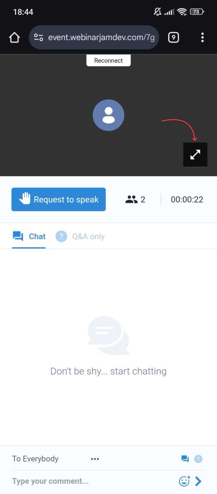Full screen icon in mobile