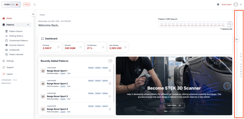 Canvas list panel screenshot 1