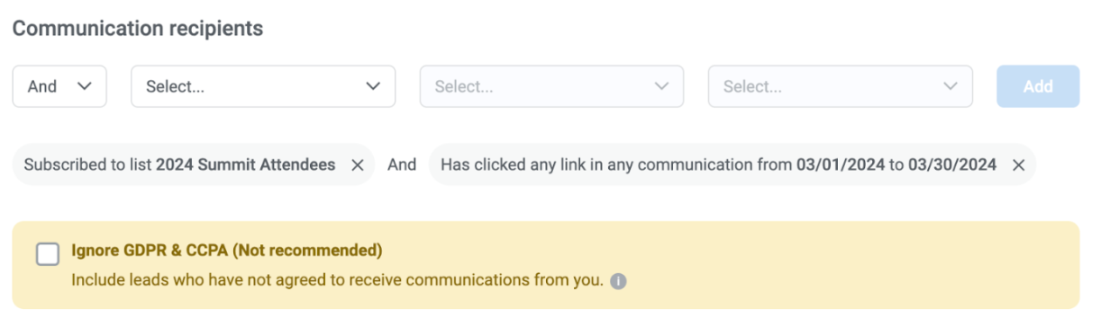 Use recipient conditions to segment by multiple factors