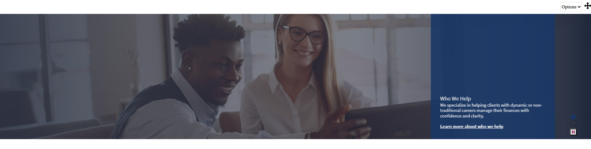 Updates web gadget displaying a client testimonial given by Jamie & Alex