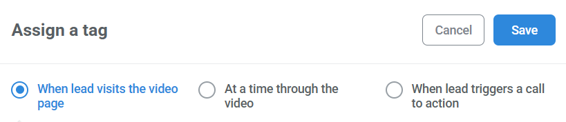 Kartra video tagging options.
