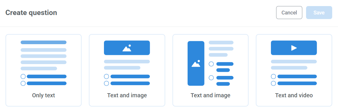 Question layouts available in survey builder