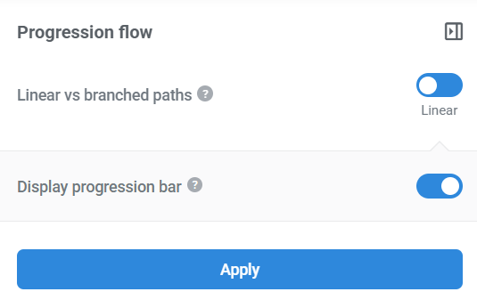 Pregression flow panel in the survey builder.