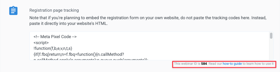 Paste the meta base code into the registration page tracking