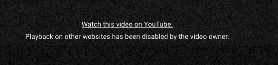 Error message in the WebinarJam live room stating that playback on other websites has been disabled by the video owner