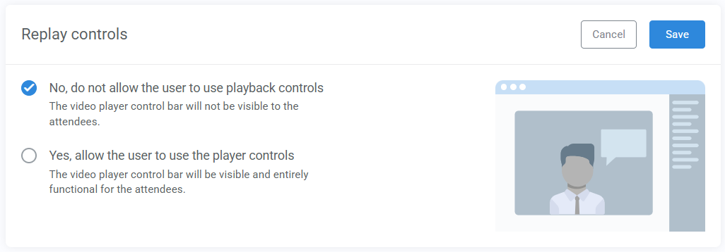 Replay controls module