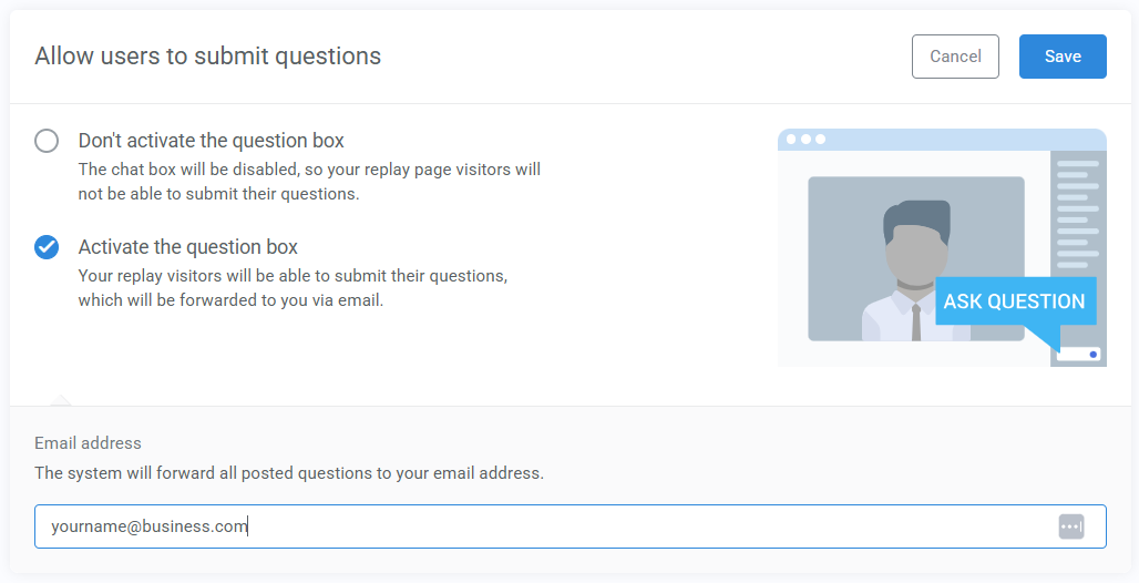 Allow users to submit questions module