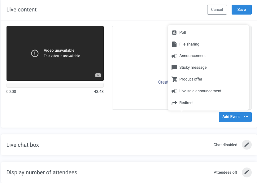 Schedule live content in EverWebinar