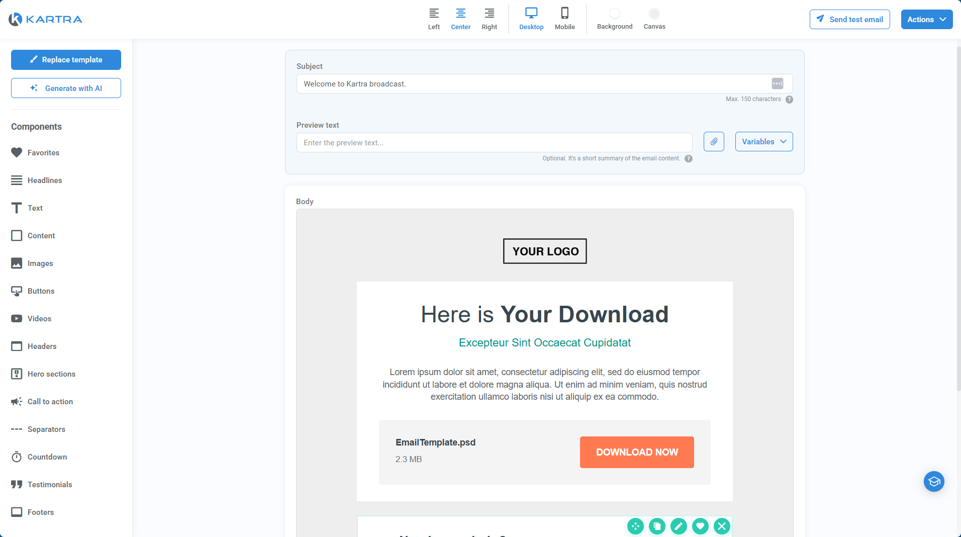 SMS composer in a sequence step
