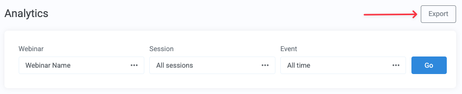 Export button in Analytics