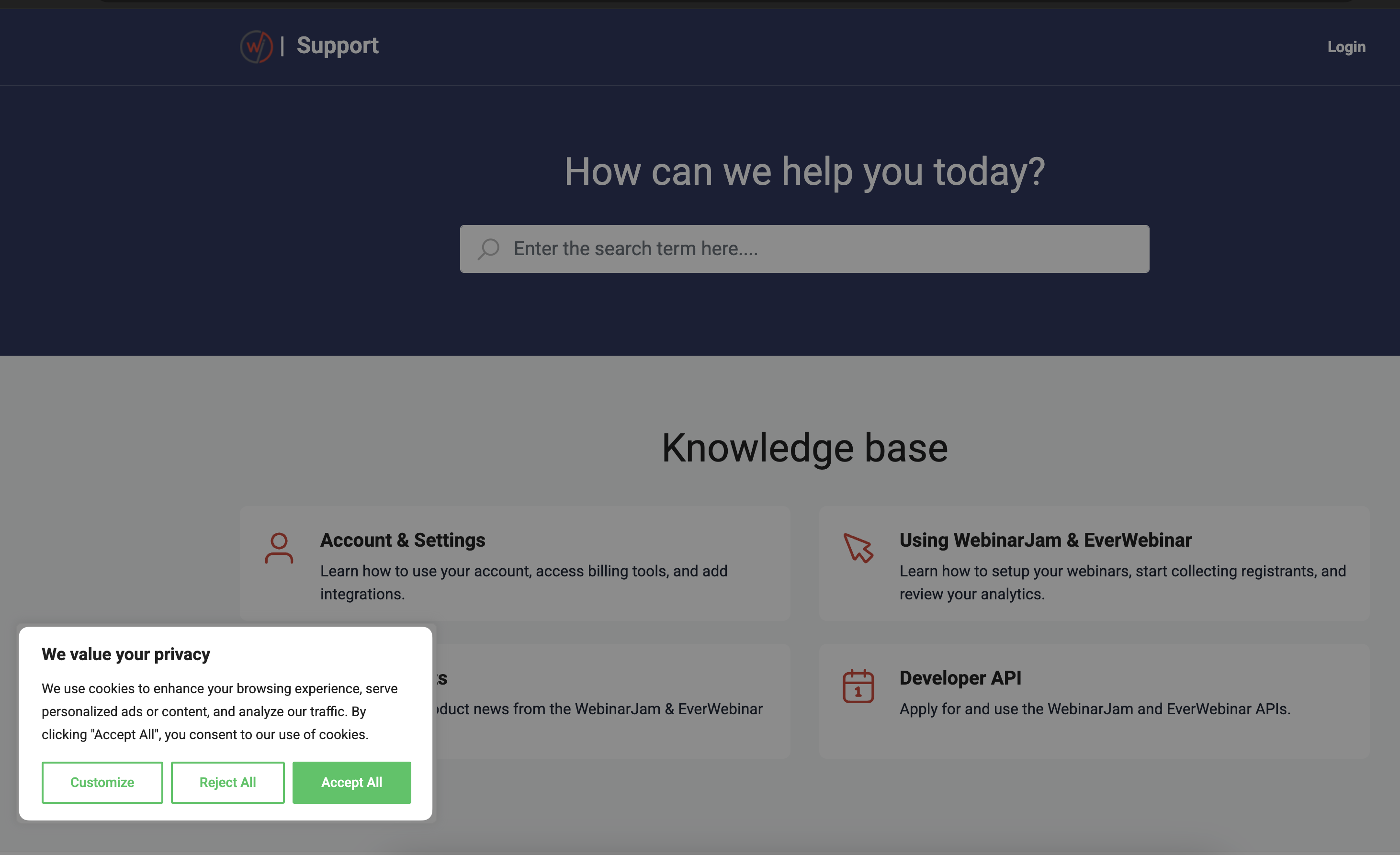 Accept cookies to show help widget