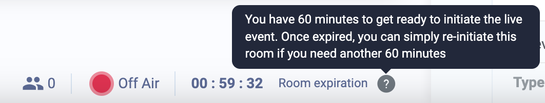 Live room Off-air indicator