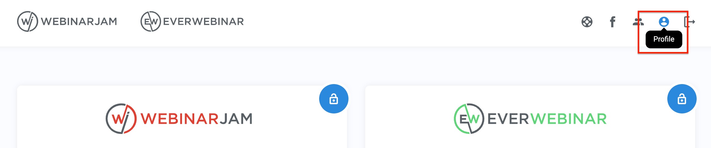 Click the profile icon in the top right