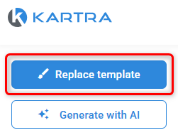 Replace template option in email builder