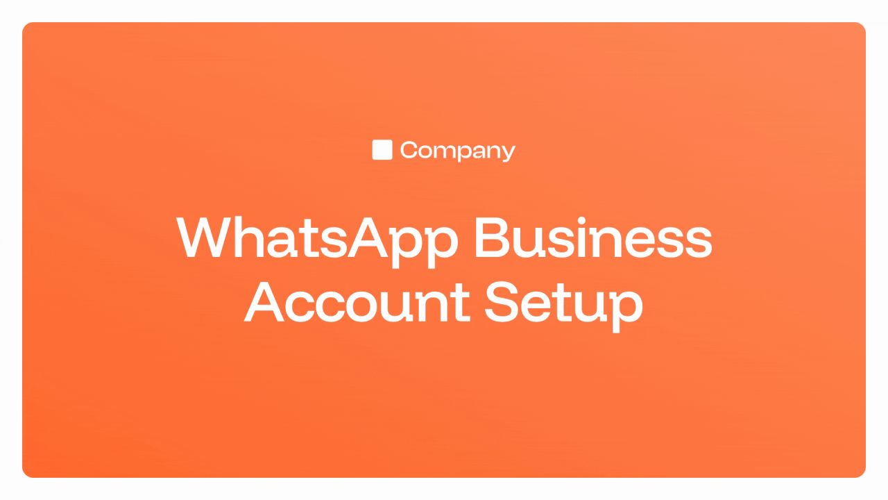 WhatsApp Business Account Setup