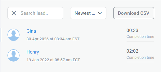 Download CSV button in the Individual responses section of a Kartra survey