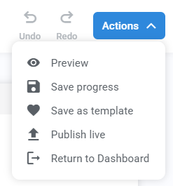 Save As Template Button dropdown
