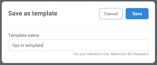 Page template naming window