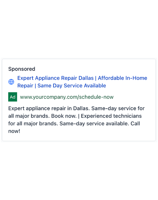 Appliance Services - Google Ad