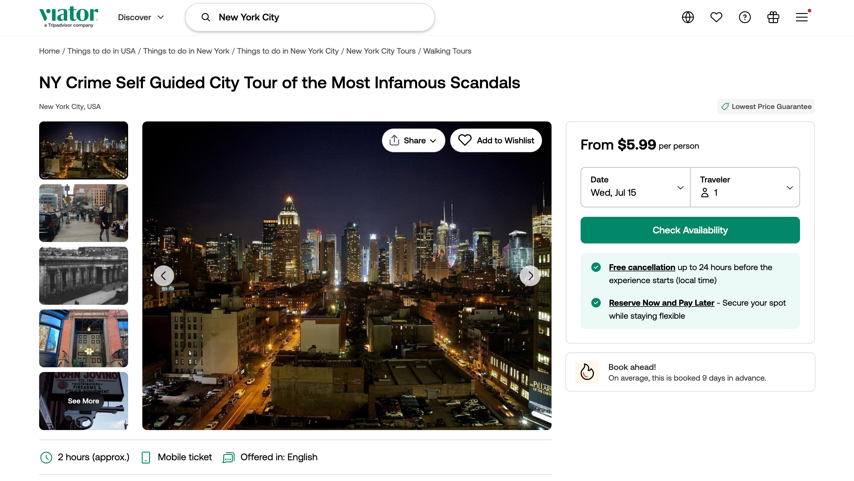 A STQRY self-guided audio tour listed on Viator