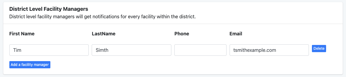 Screenshot of District Level section of HLS website
