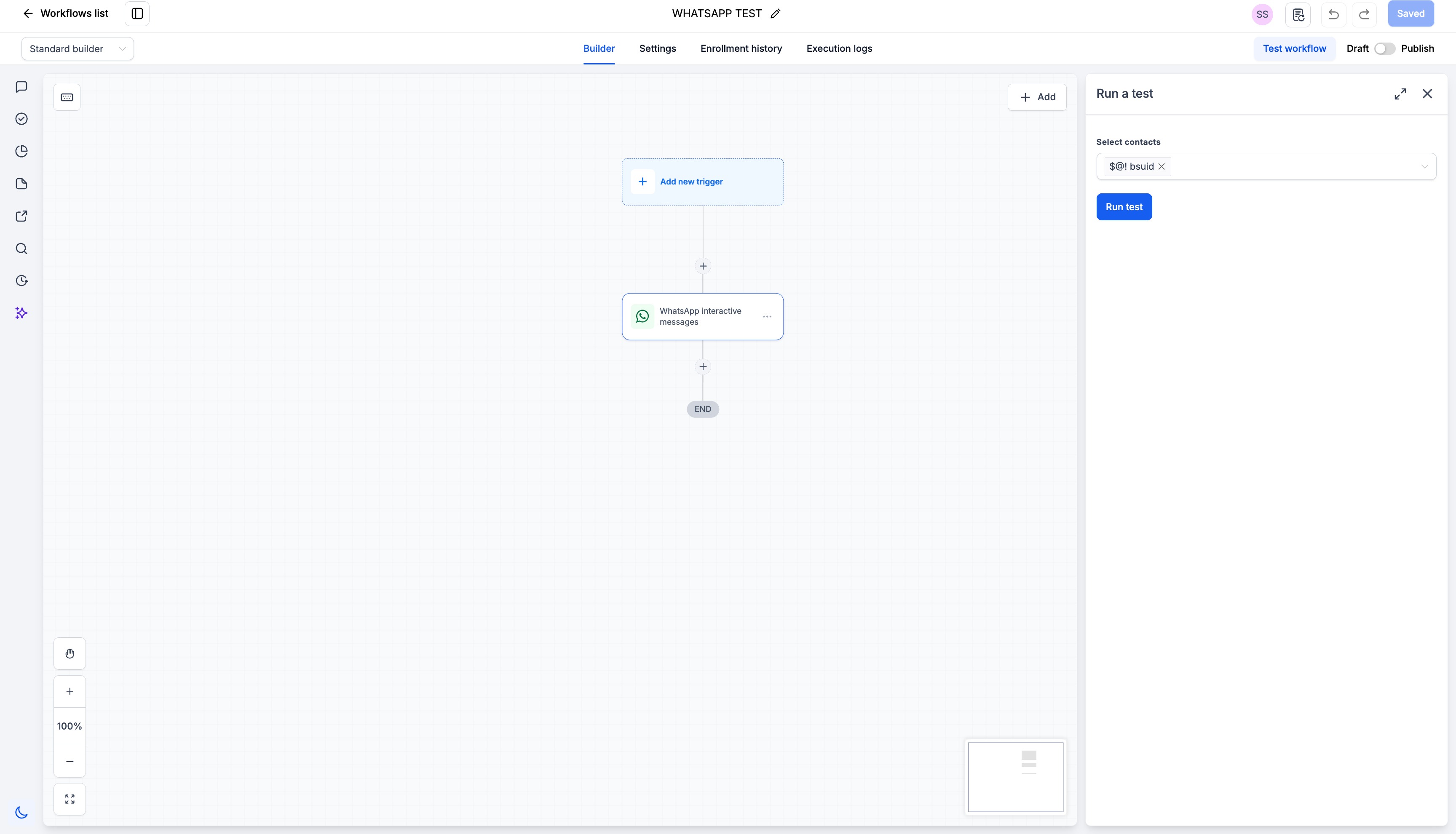 Publishing and testing the workflow
