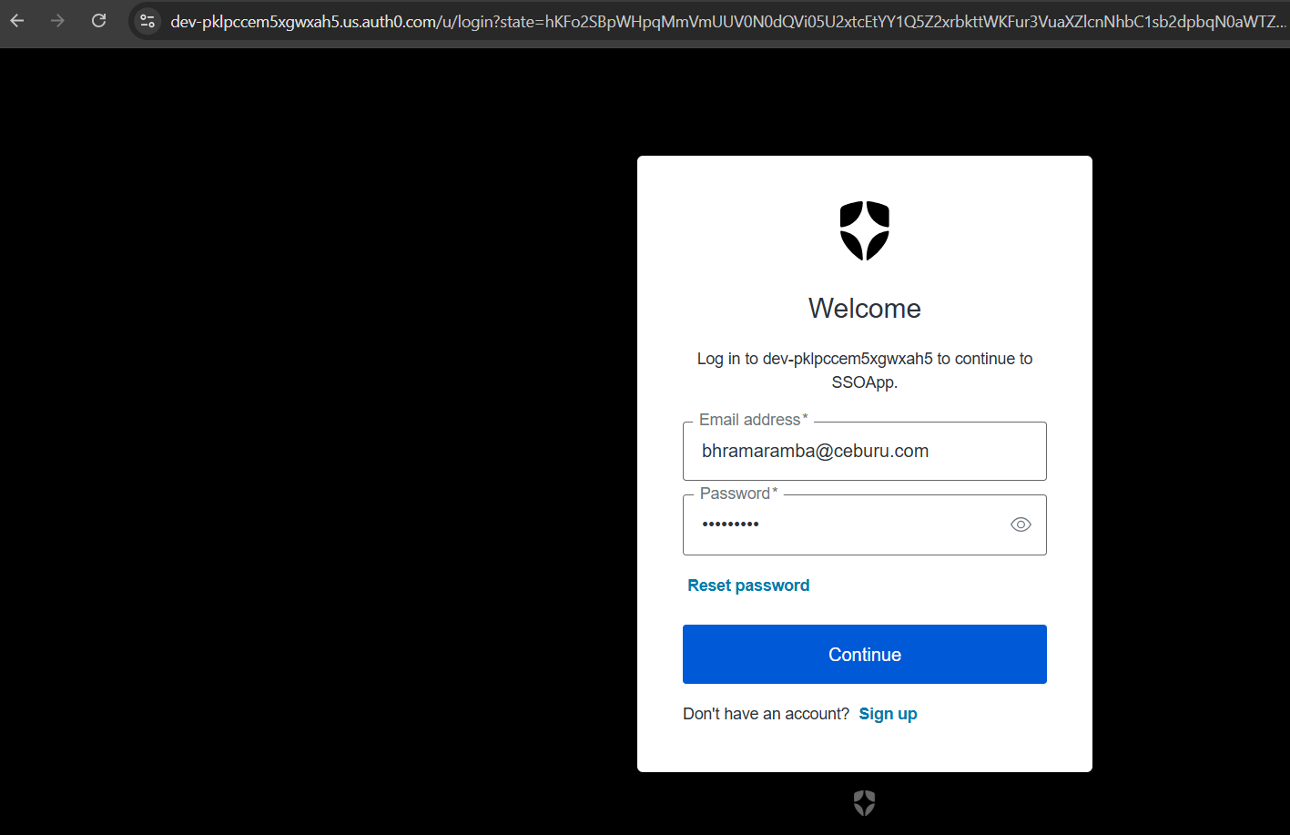 Auth0 authentication prompt