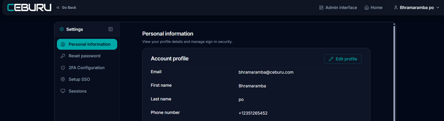 Redirected back into Ceburu after authentication