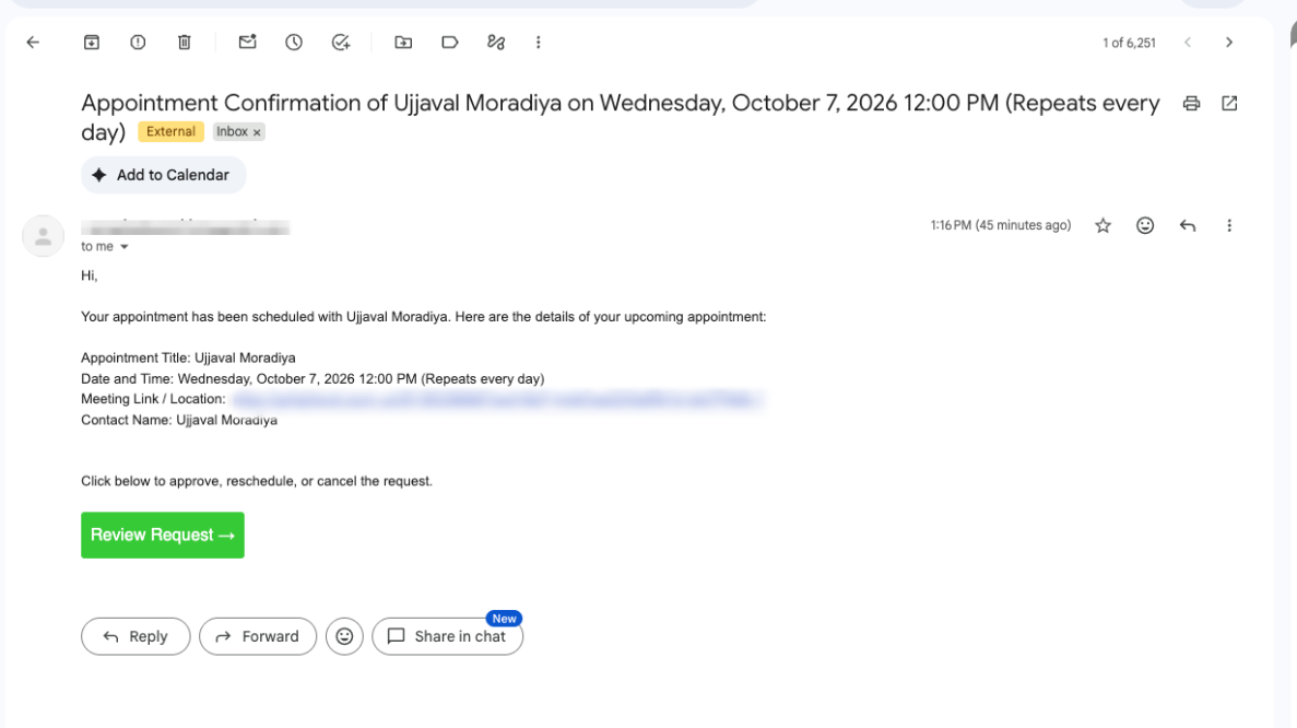recurring notification - confirmation