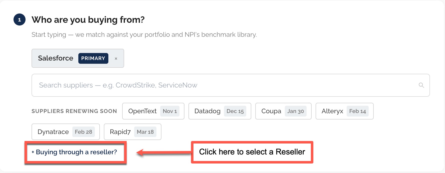 Buying through a reseller