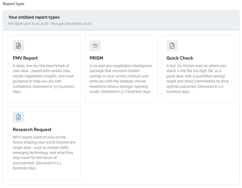 Report Type Requested drop-down