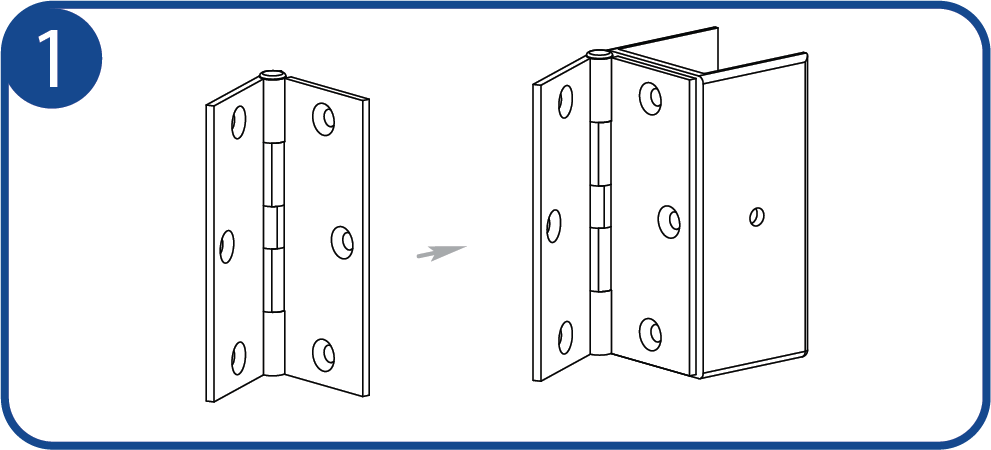 Follow the paint instructions and coat the hinge with the white paint. Allign metal hinge and vinyl bracket.