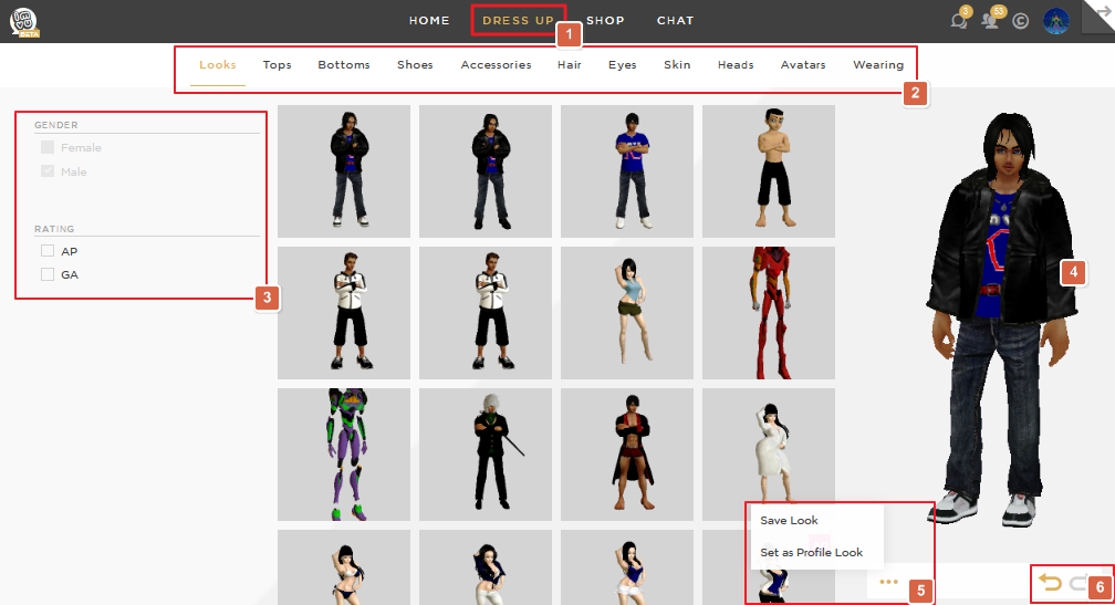 Dressing up on the IMVU Website Community Center