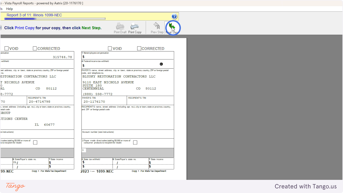 Repeat steps 36-41 for every report Aatrix creates