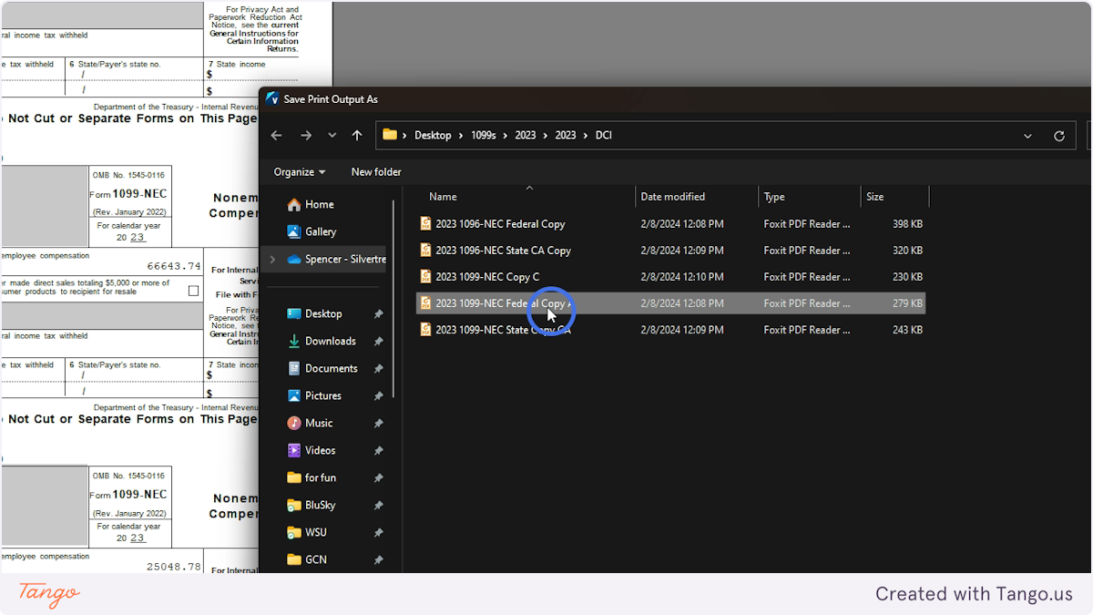Name it the name of the report and year and save it in Dropbox