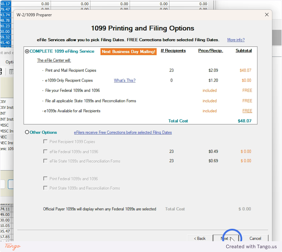 Select first option and Click Next
