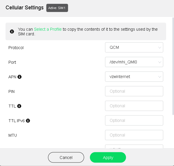 A screenshot of a cellular settings
Description automatically generated